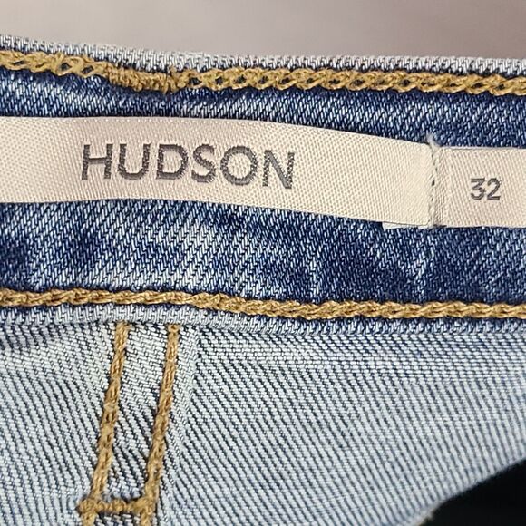 New Hudson Women's (32) Barbara High Rise Bootcut Crop Raw Hem Blue Jeans $195 - Picture 9 of 15